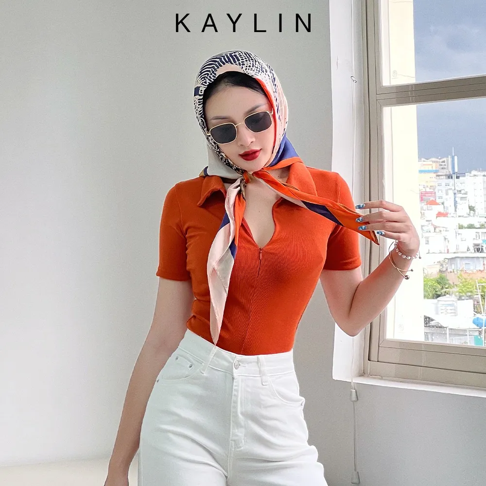 Ảnh Áo thun KAYLIN chất vải gân Freesize ôm body kiểu tay lỡ phong cách N1651 2