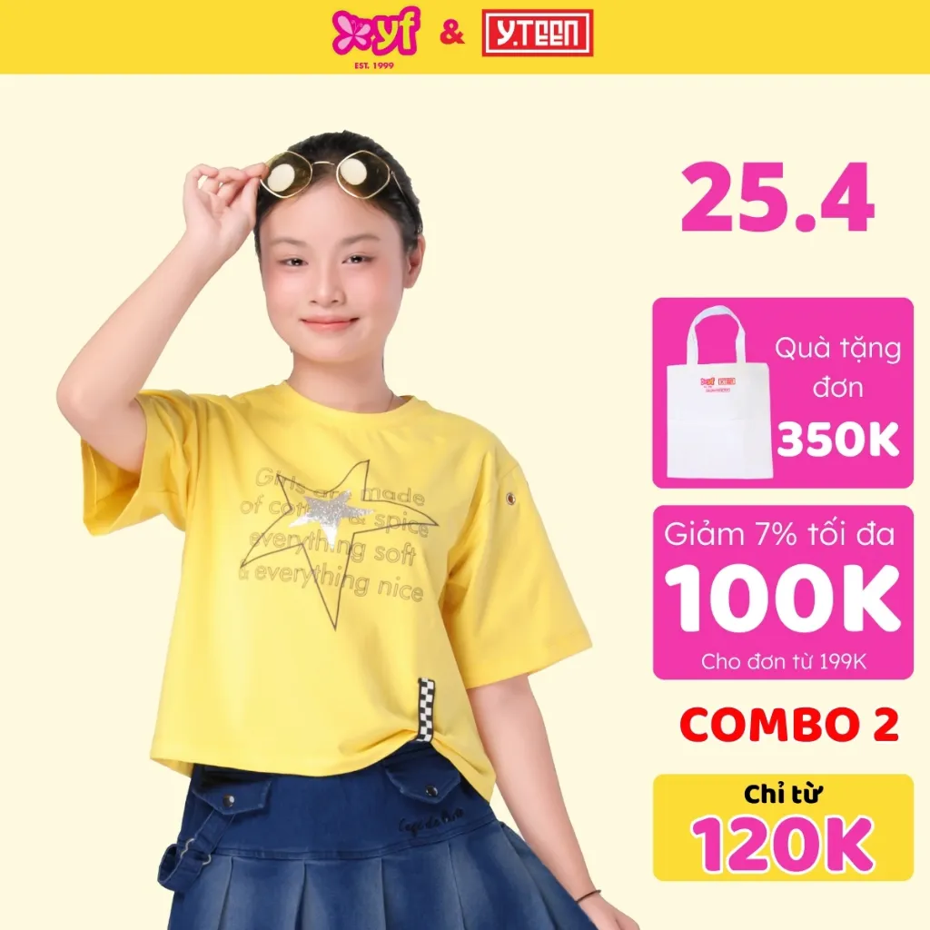 Ảnh Áo Thun Kiểu Ngắn Tay 3 Màu Cho Bé Gái Từ 37-62 KG Từ 10-16 Tuổi  Vải Cotton Mềm Mát EAX016-4 1