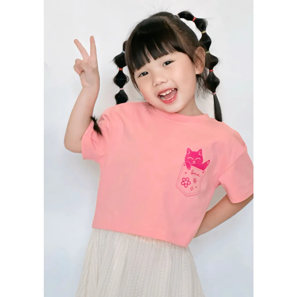 Ảnh Áo thun lửng form rộng bé gái BAA BABY, áo croptop in họa tiết unicorn cho bé từ 1 tuổi - 10 tuổi -AT33N 4