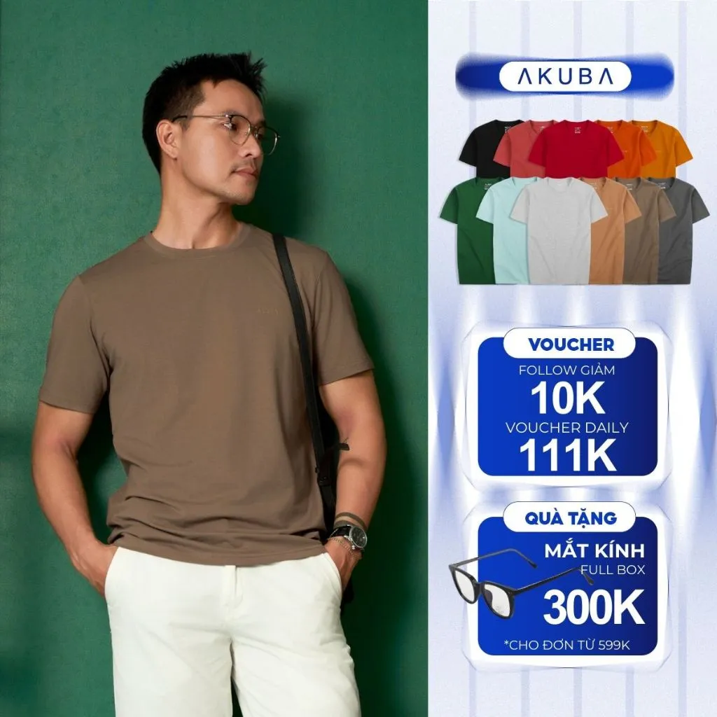 Ảnh Áo Thun Nam AKUBA Tay Ngắn Trẻ Trung Thoáng Mát - 01JE0842 1