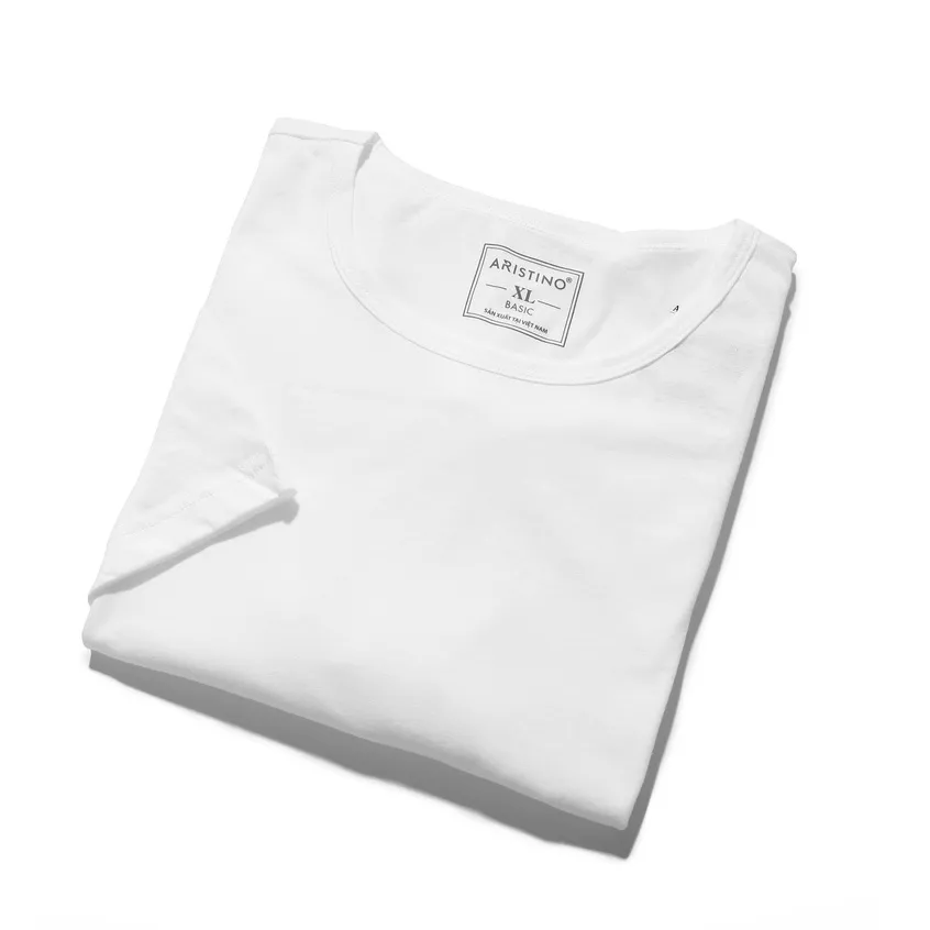 Ảnh Áo thun nam ARISTINO kiểu dáng basic chất liệu 100% cotton mềm mại, thân thiện với da - AC22 4