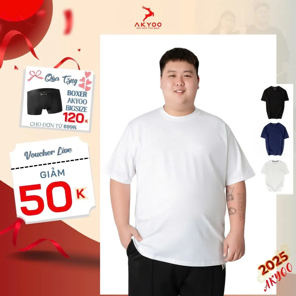 Ảnh Áo Thun Nam Bigsize 80-140kg AKYOO Cao Cấp, Chất Liệu Cotton Co Giãn, Thoáng Mát- AT DEN SP-AT THAN SP-AT CHIM-THAN 1
