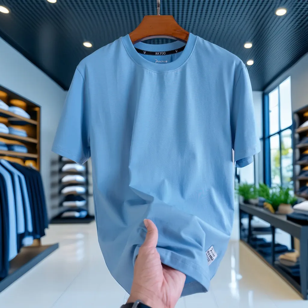 Ảnh Áo Thun Nam Bigsize 80-140kg AKYOO Cao Cấp, Chất Liệu Cotton Co Giãn, Thoáng Mát - AT TRON 3