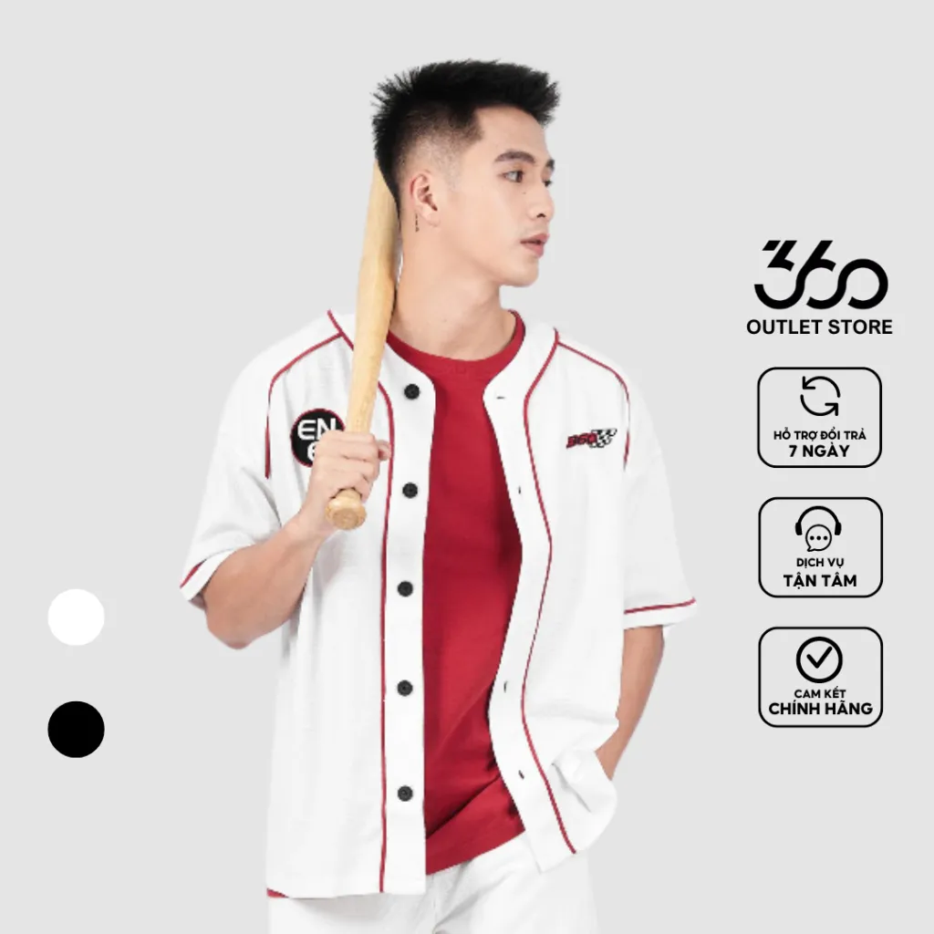 Ảnh Áo thun nam bóng chày thương hiệu 660 Boutique jersey hình thêu dày dặn form oversize áo sơ mi unisex - SHNTK416 1