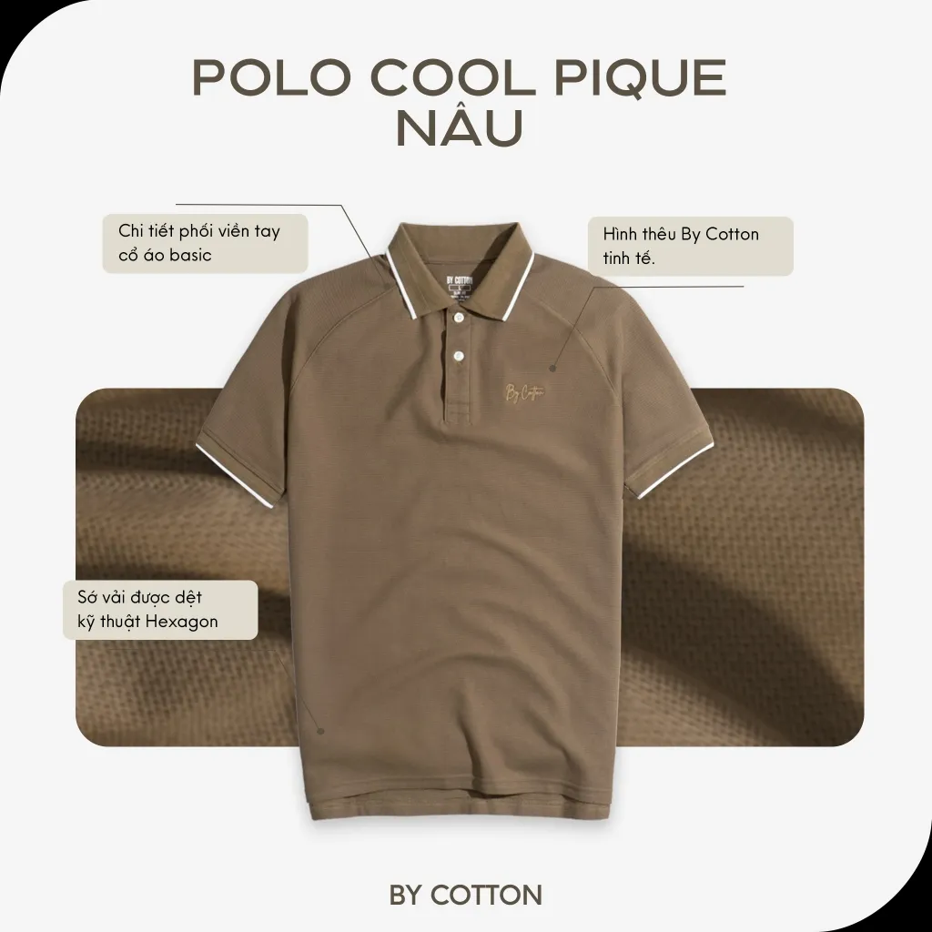 Ảnh Áo Thun Nam Cao Cấp Polo Basic Chất Liệu Cool Piqué 5 Màu Form Slimfit Tôn Dáng By Cotton 2