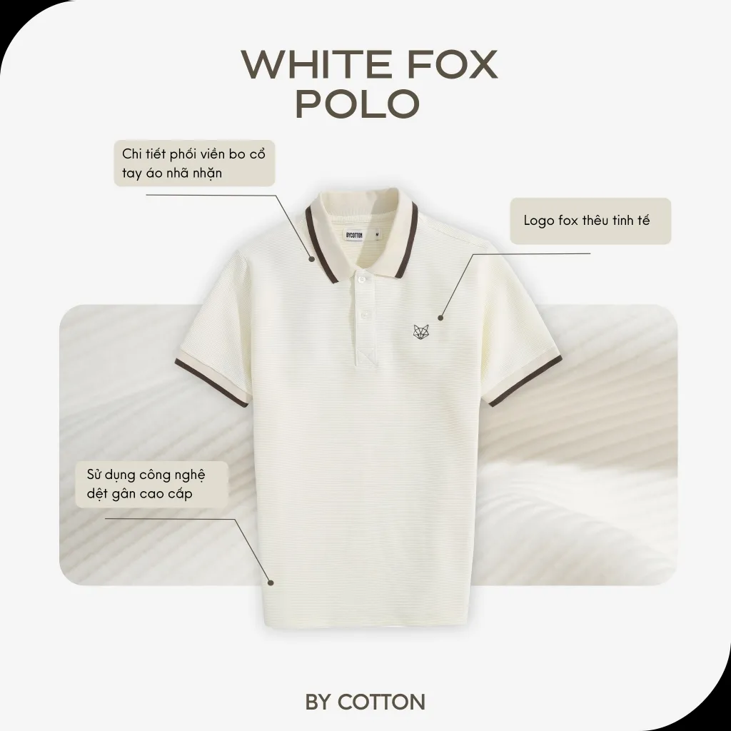 Ảnh Áo Thun Nam Cao Cấp Polo Fox Sớ Vải Gân Dệt Cao Cấp Form Dáng Vừa Vặn BY COTTON 2