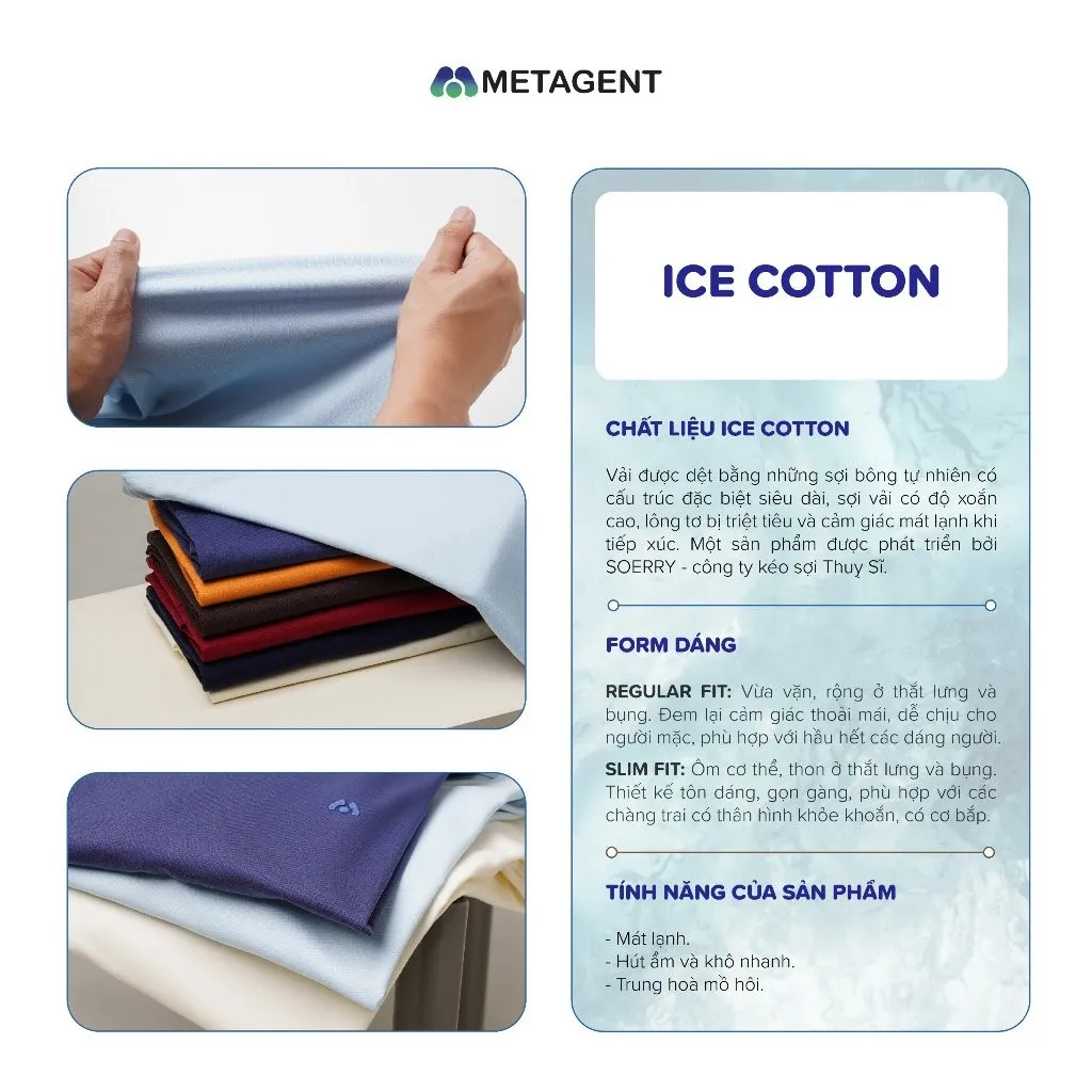 Áo Thun Nam ICE COTTON Metagent MS 57E3874 - Mát Lạnh, Thoáng Khí