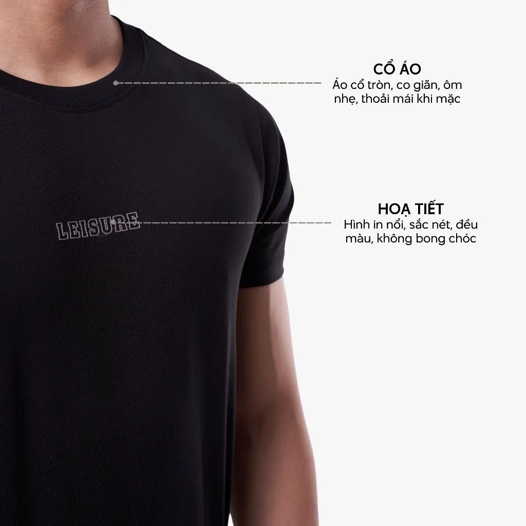 Ảnh Áo thun nam cổ tròn 4MEN AT158, in chữ, vải cotton dày dặn, thấm mồ hôi, co giãn, thoáng mát 4