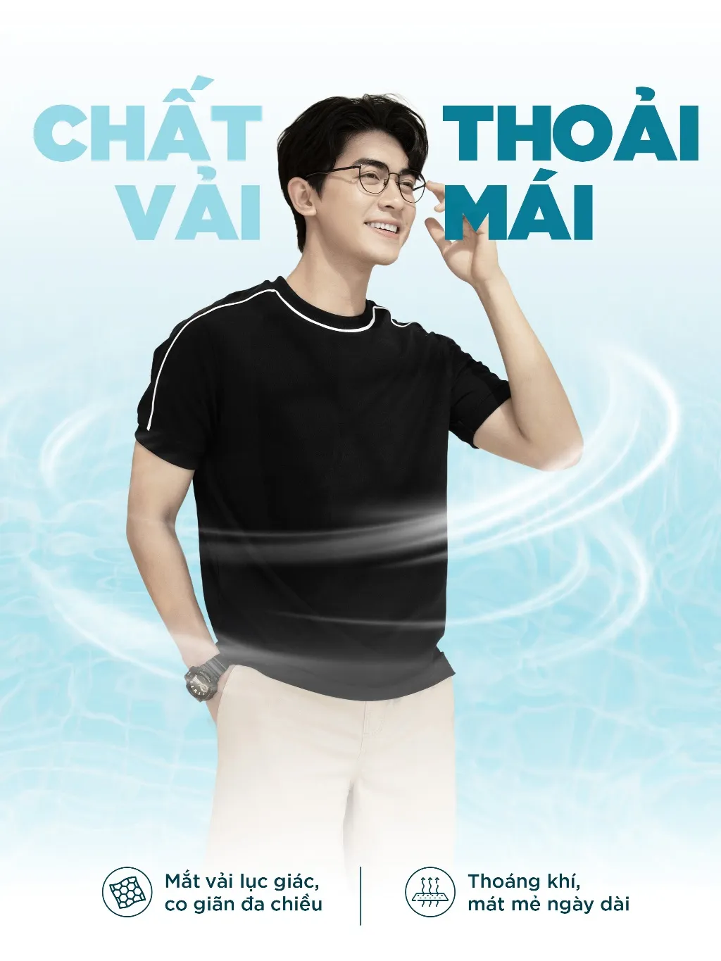 Ảnh Áo thun nam cổ tròn DIAGO vải Cotton Pique dày dặn, thanh lịch, trẻ trung - HUSSIO 2