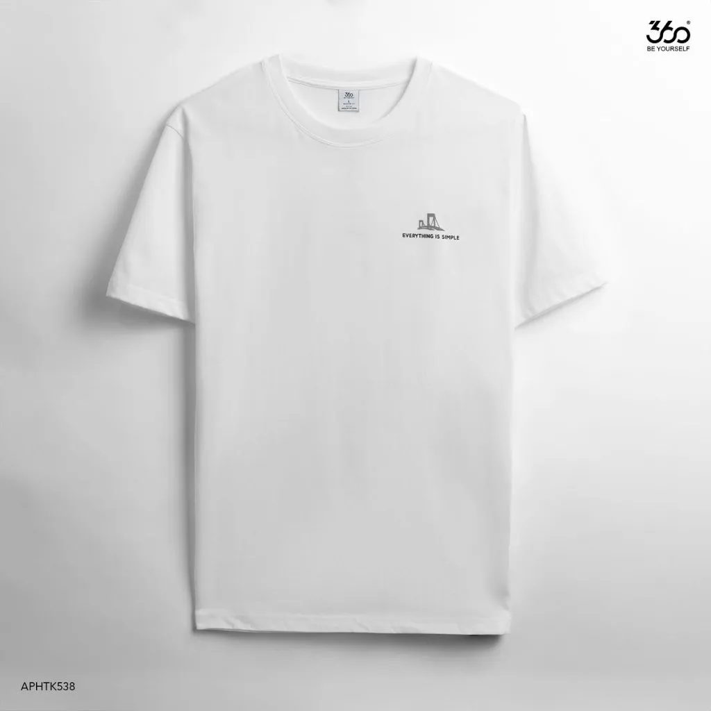 Ảnh Áo thun nam cổ tròn form regular fit 360 Boutique gam màu trung tính đơn giản thoải mái - APHTK538 2