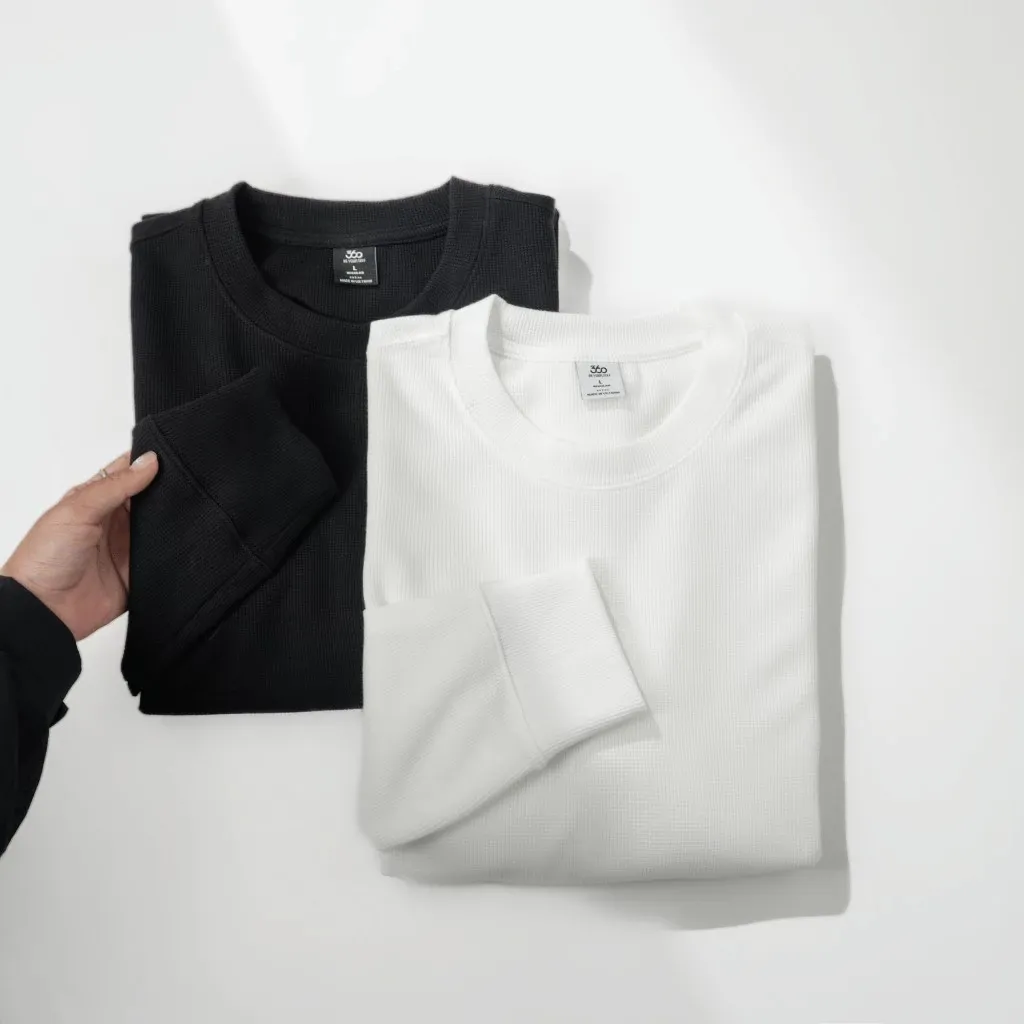 Ảnh Áo thun nam cổ tròn tay dài 360 Boutique áo thu đông nam trơn trắng đen chất liệu mềm mại - ATDOL527 2