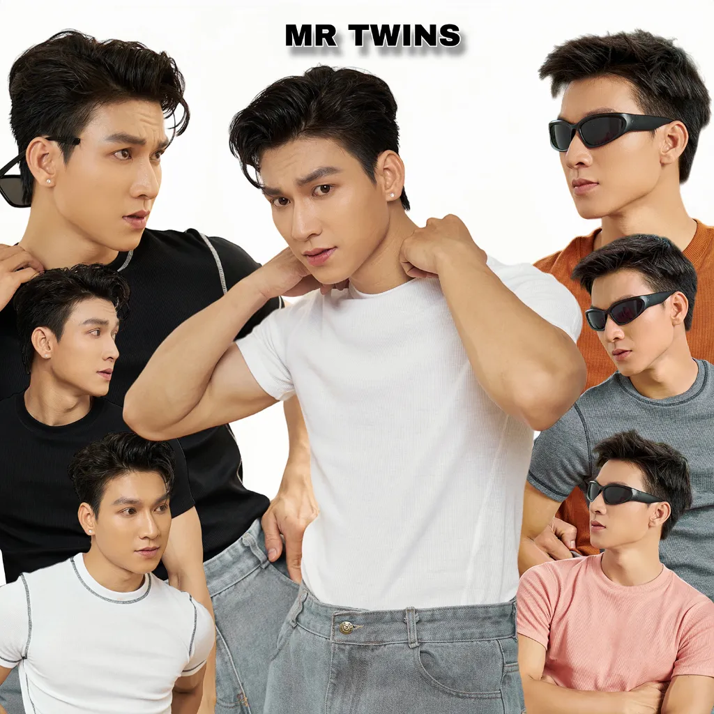 Ảnh Áo Thun Nam Cổ Tròn Tay Ngắn Cotton Gân Form Body Thương HIệu MrTwins® 1