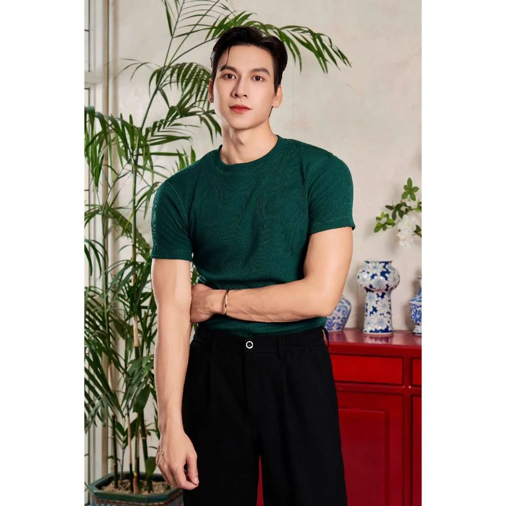 Ảnh Áo Thun Nam Cổ Tròn Tay Ngắn Cotton Gân Form Body Thương HIệu MrTwins® 4