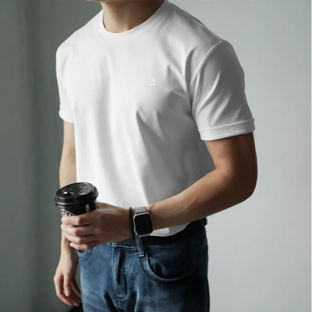 Ảnh Áo thun nam cotton SIXMEN cổ tròn TSHIRT BASIC tay ngắn, vải cotton cao cấp, thoáng mát, thanh lịch 2