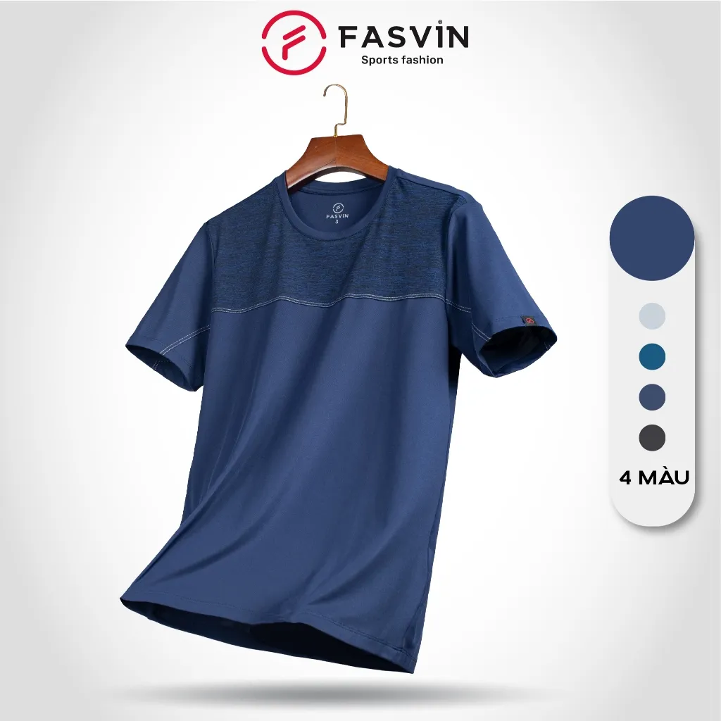 Ảnh Áo Thun Nam FASVIN Vải COOLMAX Mềm Mát Co Giãn chất đẹp Hàng Nhà Máy TS23572.1.HN 1