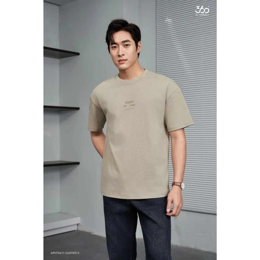 Ảnh Áo thun nam form rộng thoải mái thương hiệu 360 Boutique áo phông nam cotton cao cấp - APHTK611 1