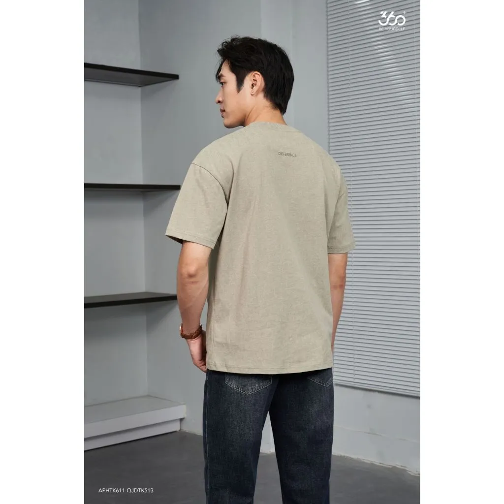 Ảnh Áo thun nam form rộng thoải mái thương hiệu 360 Boutique áo phông nam cotton cao cấp - APHTK611 2