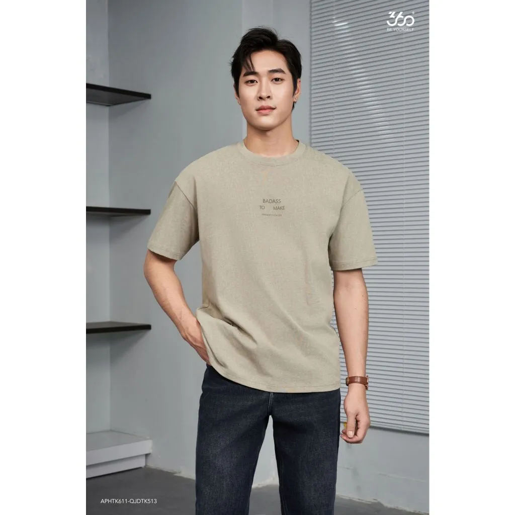 Ảnh Áo thun nam form rộng thoải mái thương hiệu 360 Boutique áo phông nam cotton cao cấp - APHTK611 3