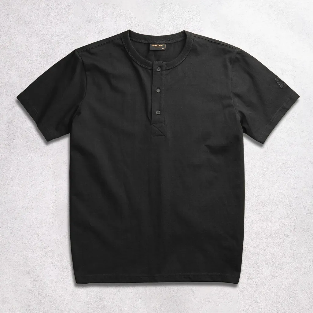 Ảnh Áo Thun Nam Henley Cổ Điển DUSTYMAN - Vải 100% Cotton - Form Regular Fit 3