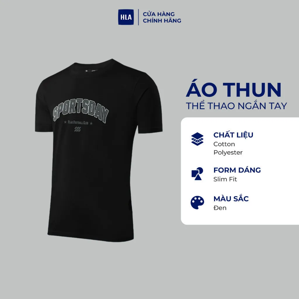 Ảnh Áo thun nam HLA ngắn tay họa tiết chữ Sportsday Letter Printing Icy Cotton Short Sleeve T-Shirt Men 4