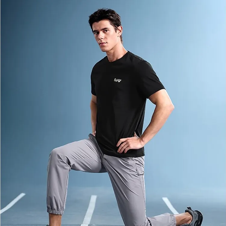 Ảnh Áo thun nam HLA Sportsday co giãn logo nổi bật, thấm hút nhanh, thoáng khí thoải mái vận động 2
