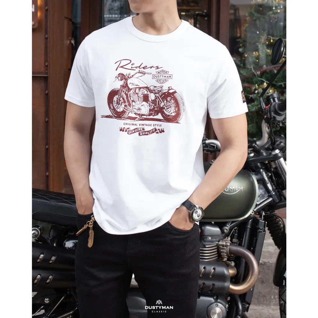Ảnh Áo Thun Nam In Hình Rider Cổ Điển DUSTYMAN - Vải 100% Cotton - Form Regular Fit 2