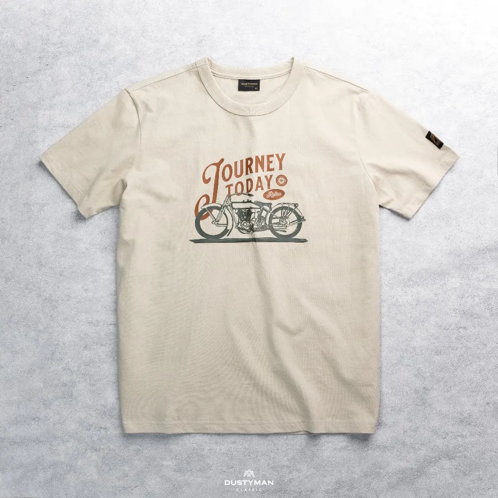 Ảnh Áo Thun Nam Journey Dustyman, Vải 100% Cotton Cao Cấp,Hình In Cổ Điển,Form Regular Fit 2