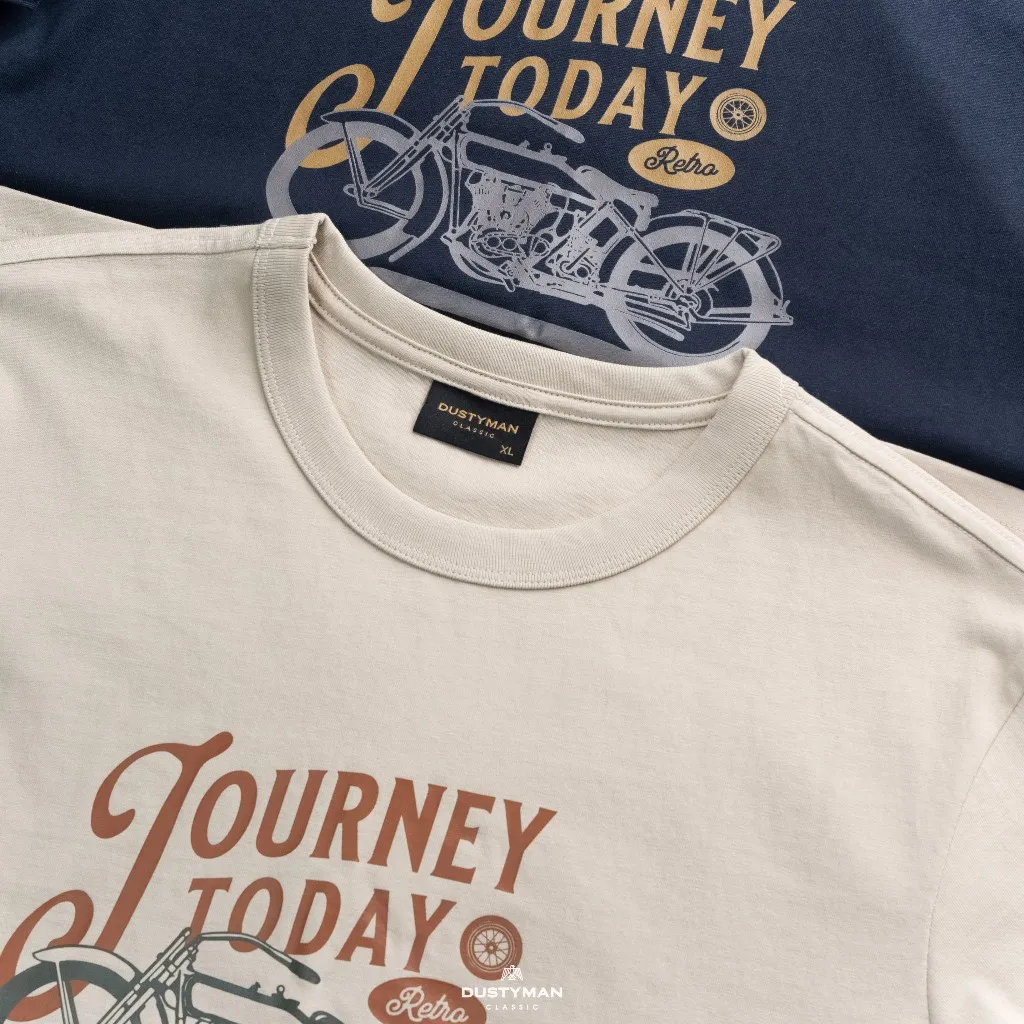 Ảnh Áo Thun Nam Journey Dustyman, Vải 100% Cotton Cao Cấp,Hình In Cổ Điển,Form Regular Fit 3