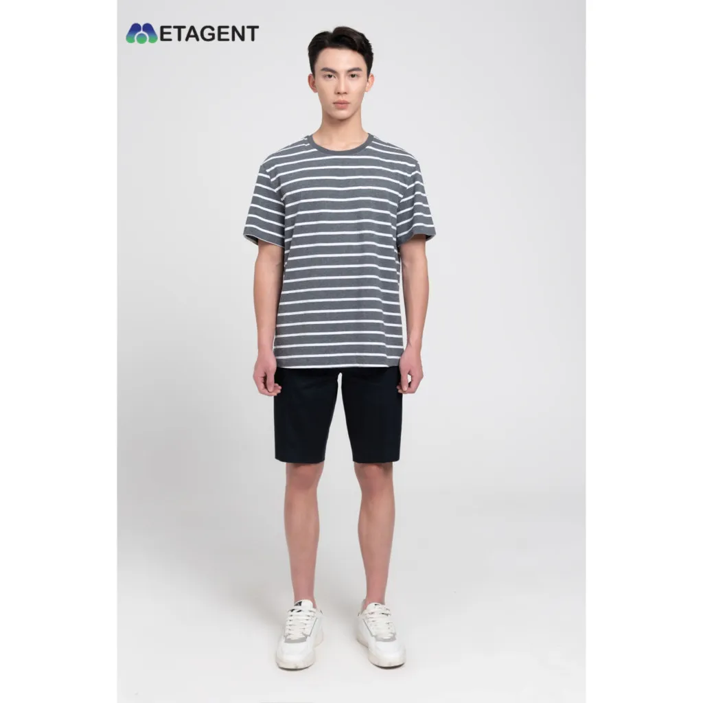 Ảnh Áo thun nam kẻ ngang dáng oversize Metagent MS 57E3660 1