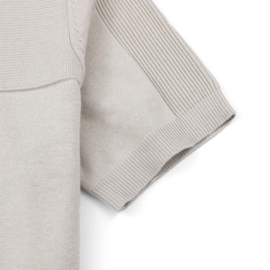 Ảnh Áo thun nam LEN DỆT KIM cotton cao cấp Mix Ribbed T-shirt thiết kế ôm dáng lịch lãm LEEVUS AT30 3