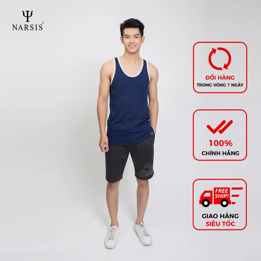 Ảnh Áo Thun Nam Narsis, Sát Nách, Chất Cotton, Siêu Mềm Mịn, Thấm Hút Mồ Hôi, Thoải Mái 3