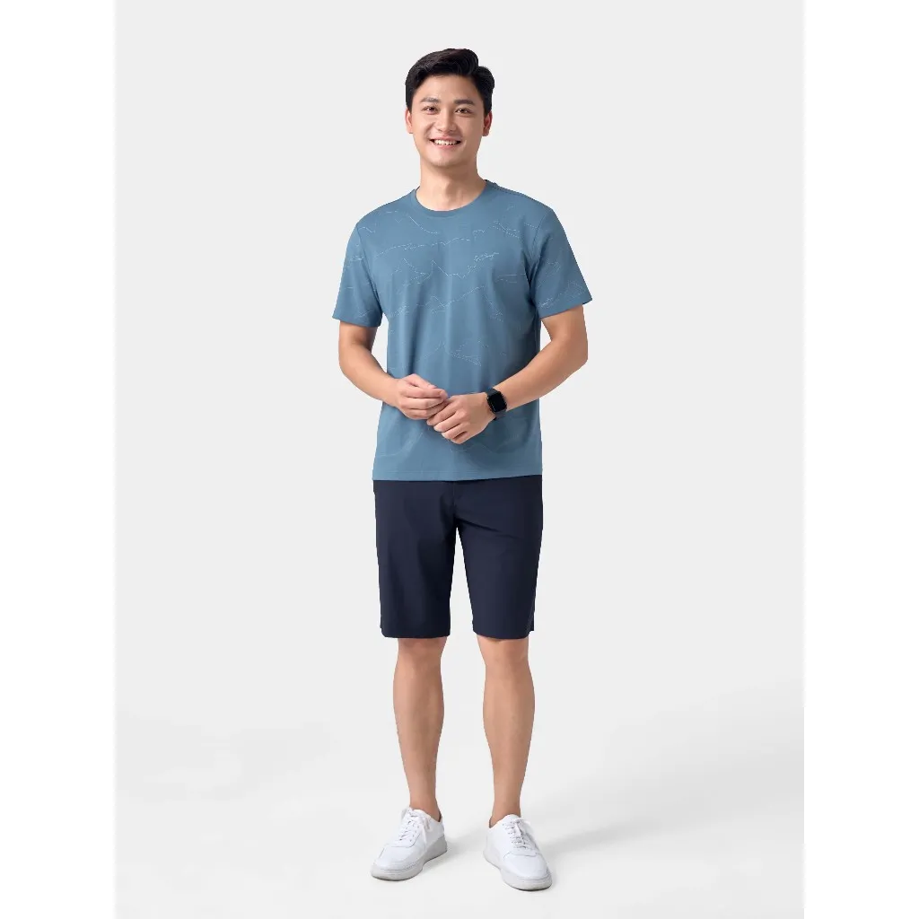 Ảnh Áo Thun Nam Ngắn Tay Cotton 5S FASHION In Họa Tiết Phong Cách Phom Casual Fit ATS24006 2