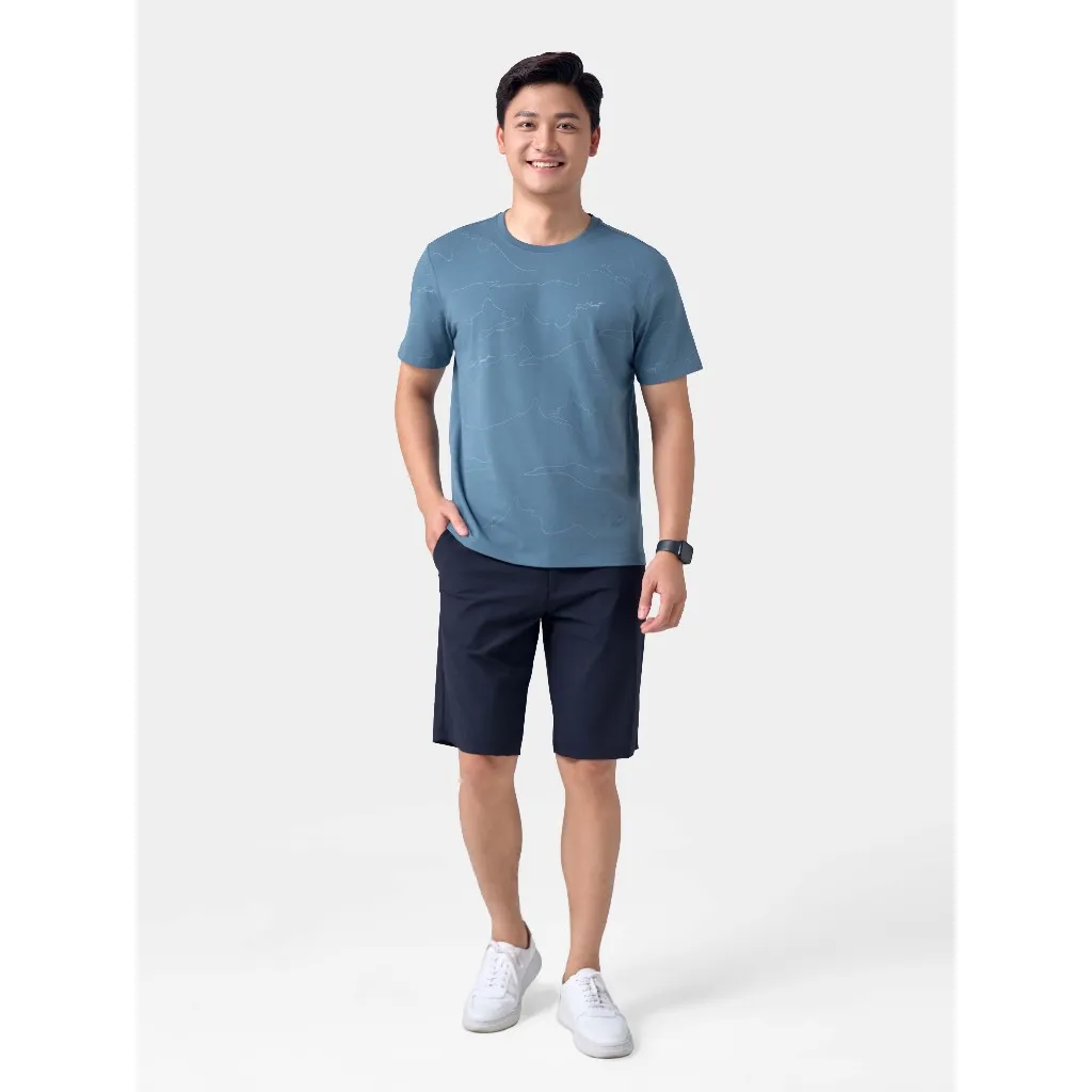 Ảnh Áo Thun Nam Ngắn Tay Cotton 5S FASHION In Họa Tiết Phong Cách Phom Casual Fit ATS24006 3