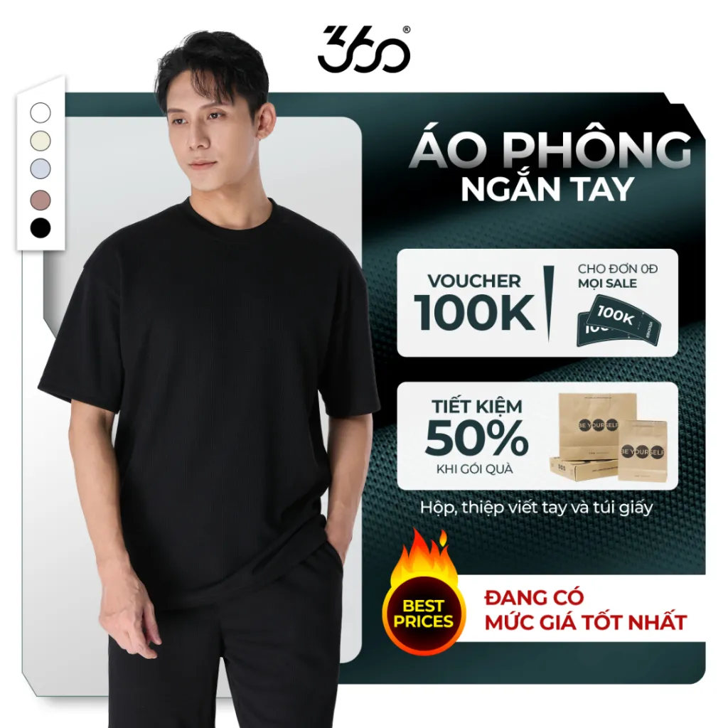 Ảnh Áo thun nam ngắn tay form rộng 360 Boutique chất liệu cotton thoáng mát mềm mịn - APTOL503 1