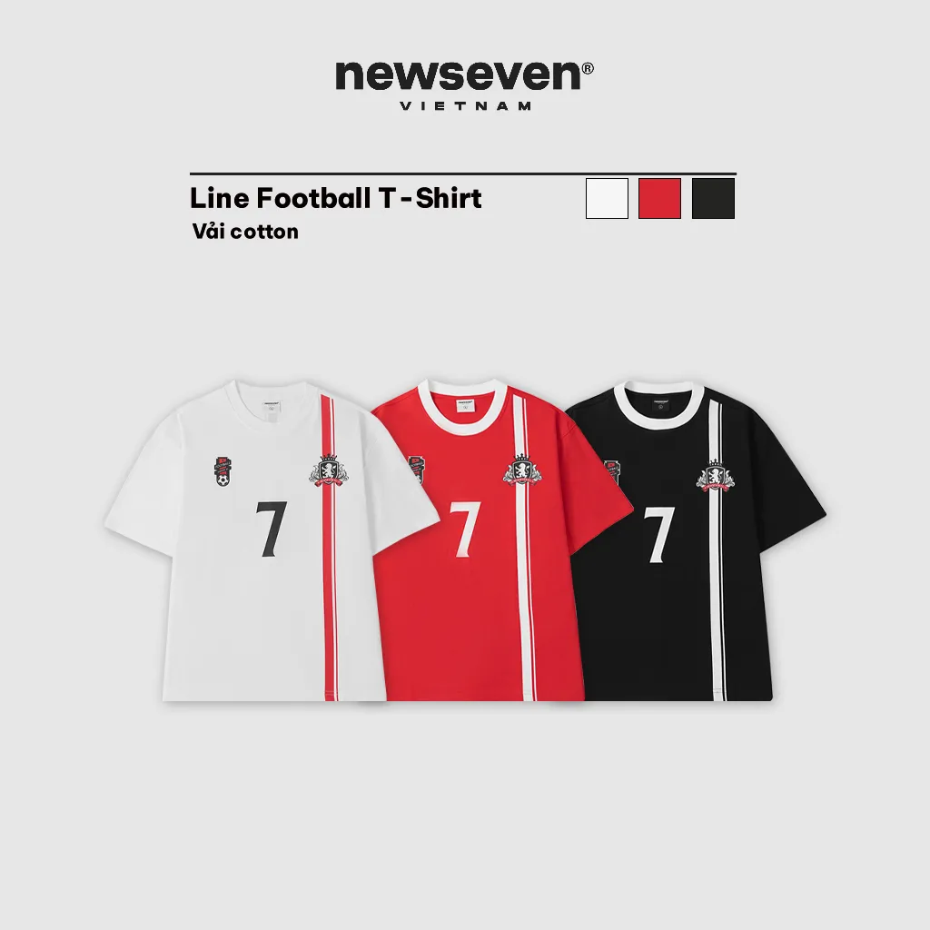 Ảnh Áo Thun Nam Nữ NEWSEVEN Line Football T-Shirt AT.367 1