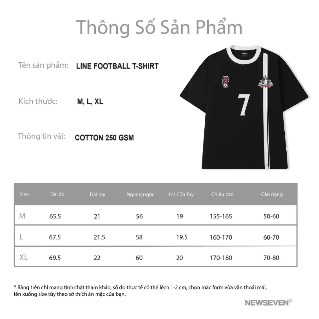 Ảnh Áo Thun Nam Nữ NEWSEVEN Line Football T-Shirt AT.367 2