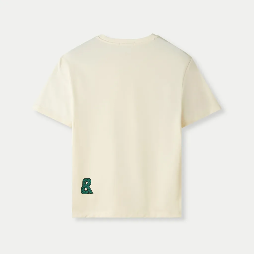 Ảnh Áo thun nam nữ unisex HLA tay ngắn màu kem hoạ tiết hoạt hình chất liệu thoáng mát, co giãn tốt 3