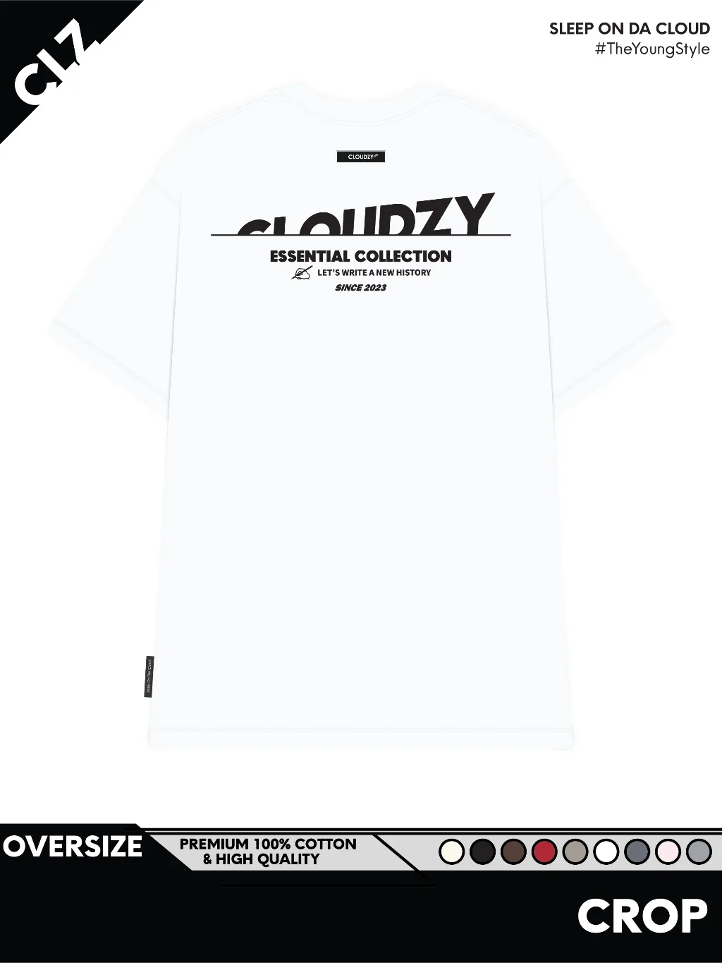 Ảnh Áo thun nam nữ unisex tay lỡ phông local brand form rộng teen cổ tròn oversize cotton  CLOUDZY CROP 1