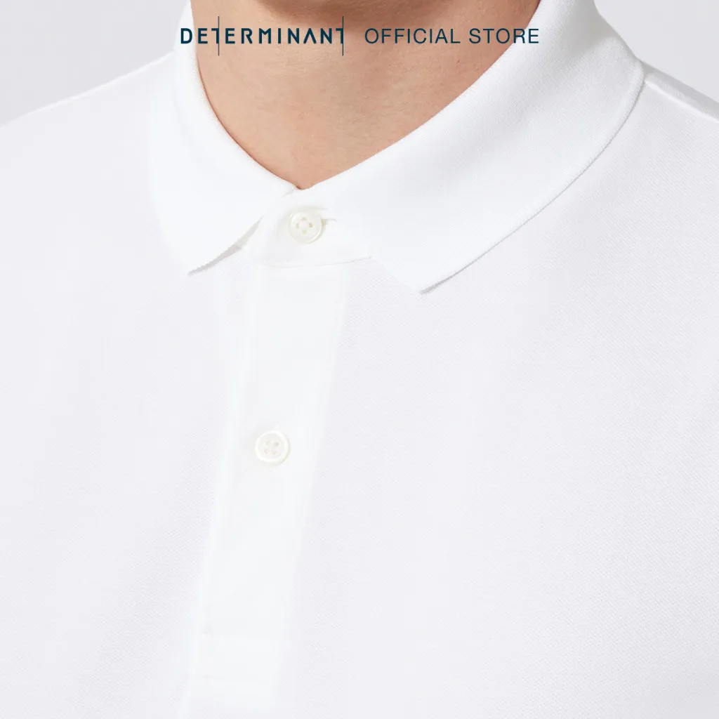 Ảnh Áo thun nam polo DETERMINANT - Cotton cao cấp Visdry kháng nước thấm hút tối đa - P01 - màu trắng 4