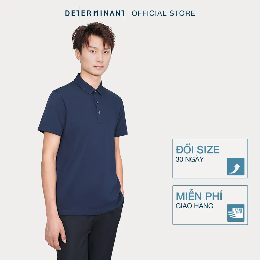 Ảnh Áo thun nam Polo DETERMINANT Cotton kháng bền màu, thoáng khí - màu dark blue, màu đen - P12-02 2
