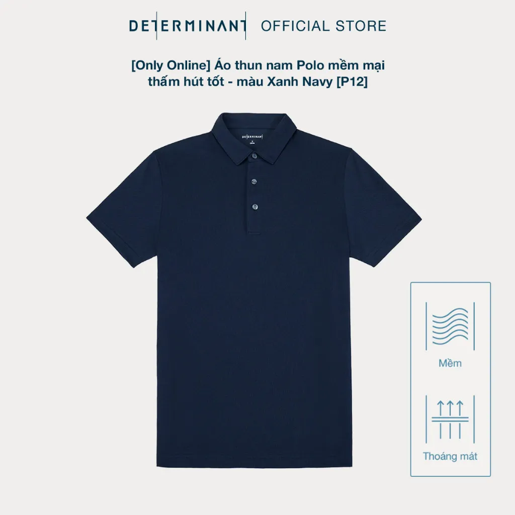 Ảnh Áo thun nam Polo DETERMINANT Cotton kháng bền màu, thoáng khí - màu dark blue, màu đen - P12-02 3