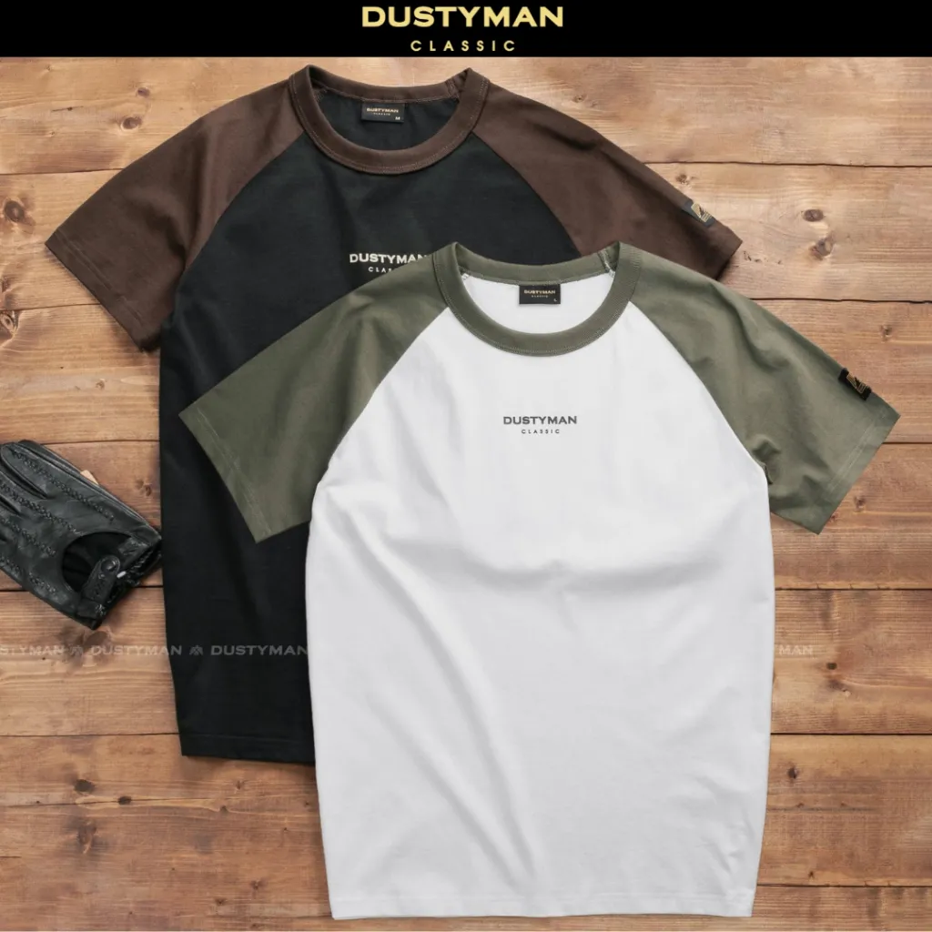 Ảnh Áo Thun Nam Raglan Phối Màu Cổ Điển DUSTYMAN - Vải 100% Cotton - Form Regular Fit 1