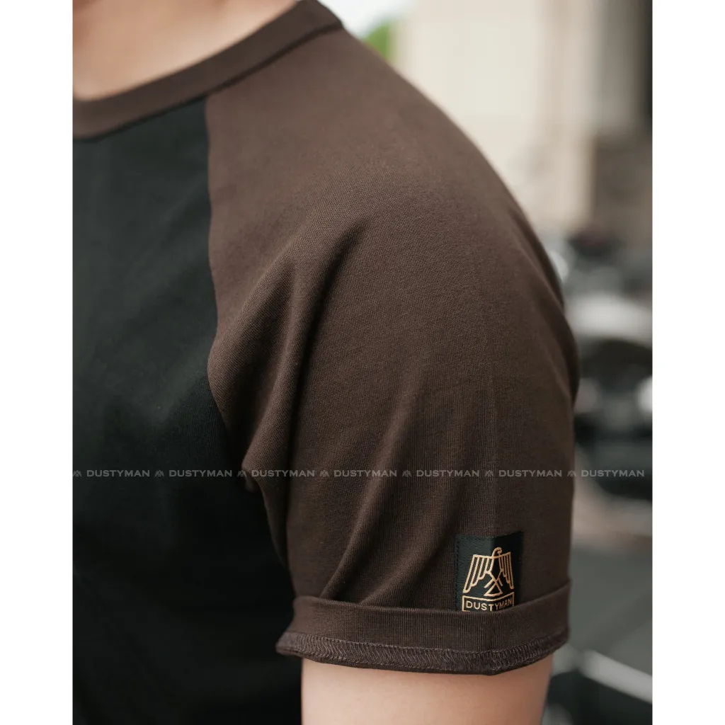Ảnh Áo Thun Nam Raglan Phối Màu Cổ Điển DUSTYMAN - Vải 100% Cotton - Form Regular Fit 4