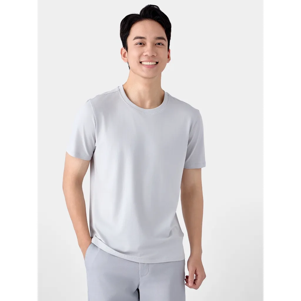 Ảnh Áo Thun Nam SMART-COTTON 5S FASHION, Thiết Kế Trơn, Thoáng Mát, Nhiều Màu, Dễ Mặc (ATS25045) 4