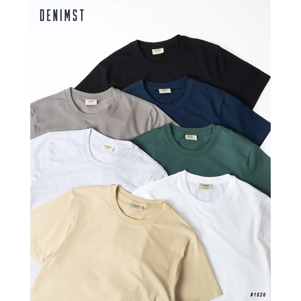Ảnh Áo Thun Nam Trơn Cao Cấp DENIMST 1026 Chất Cotton Co Dãn 4 Chiều, Mềm Mại, Thoáng Mát, Dáng Regular 1