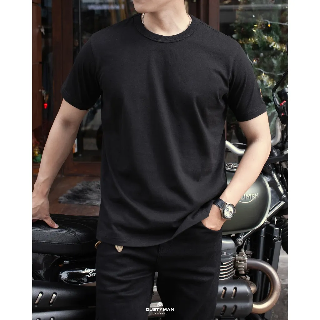 Ảnh Áo Thun Nam Trơn Cổ Tròn 100% Cotton Premium DUSTYMAN - Form Regular Fit - Basic 2
