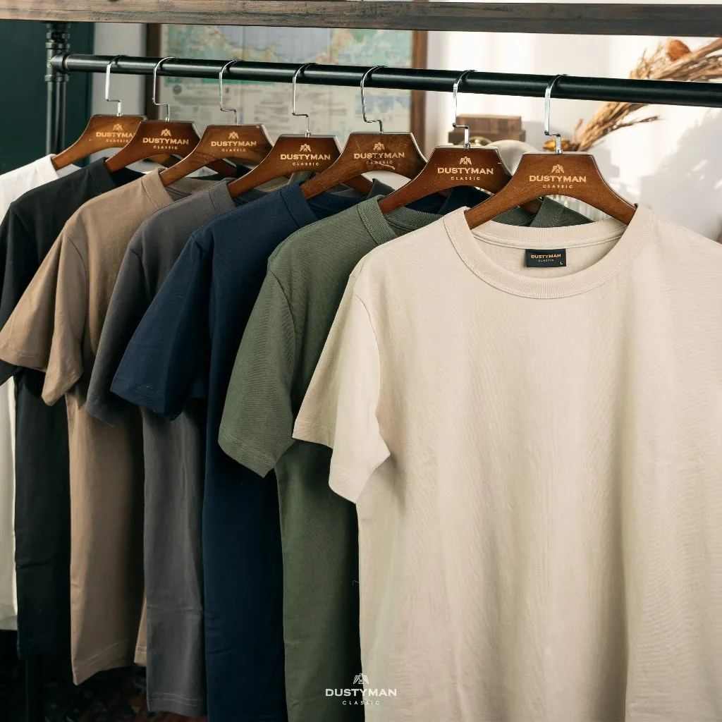 Ảnh Áo Thun Nam Trơn Cổ Tròn 100% Cotton Premium DUSTYMAN - Form Regular Fit - Basic 4