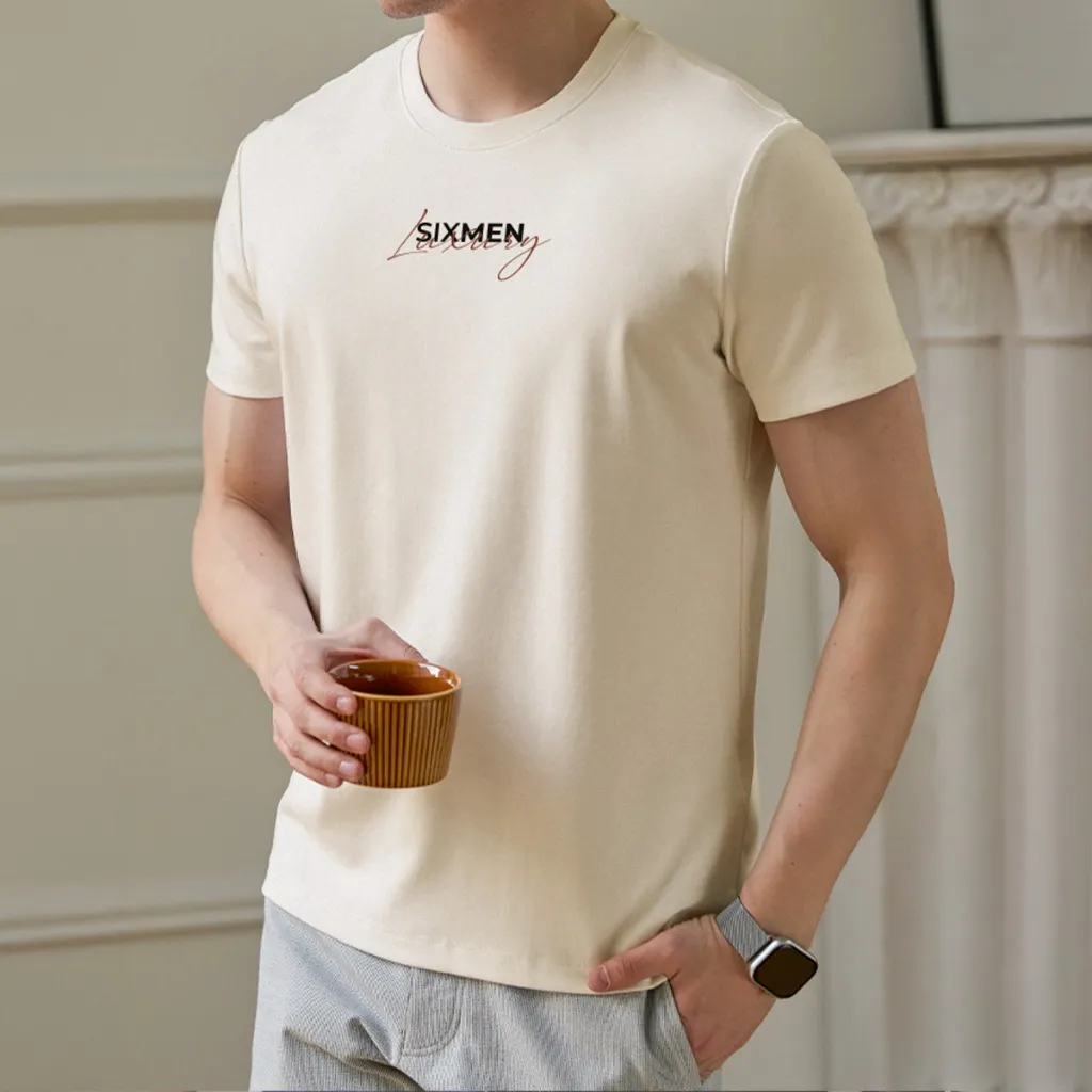 Ảnh Áo thun nam TSHIRT SIXMEN LUXURY Ver 1 cổ tròn vải cotton cao cấp co giãn, thoáng mát, thanh lịch 3