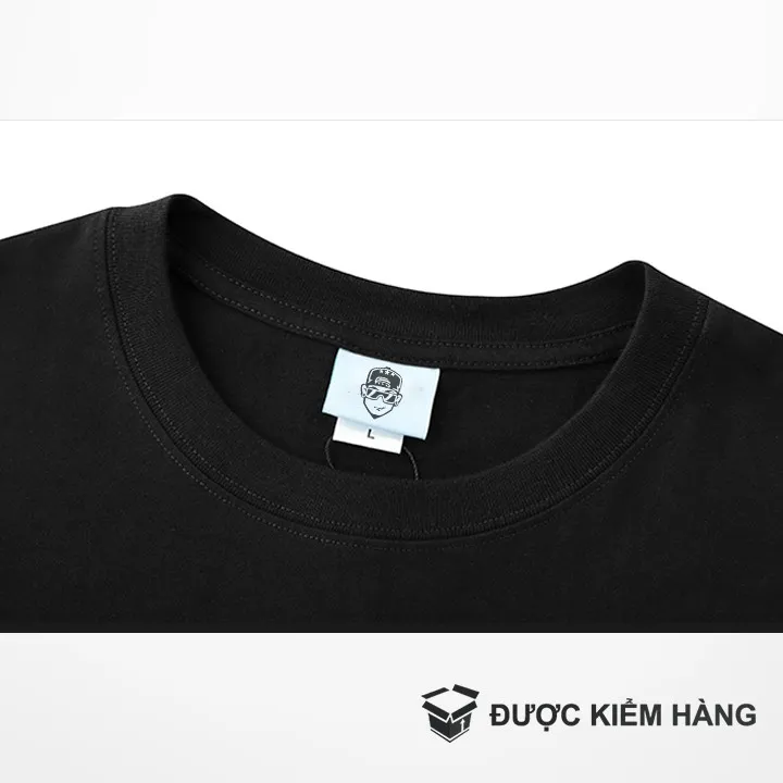 Ảnh Áo thun NELLY Cotton 260gsm Premium - Đen Trơn Tay Lỡ Form Rộng Nam Nữ 4