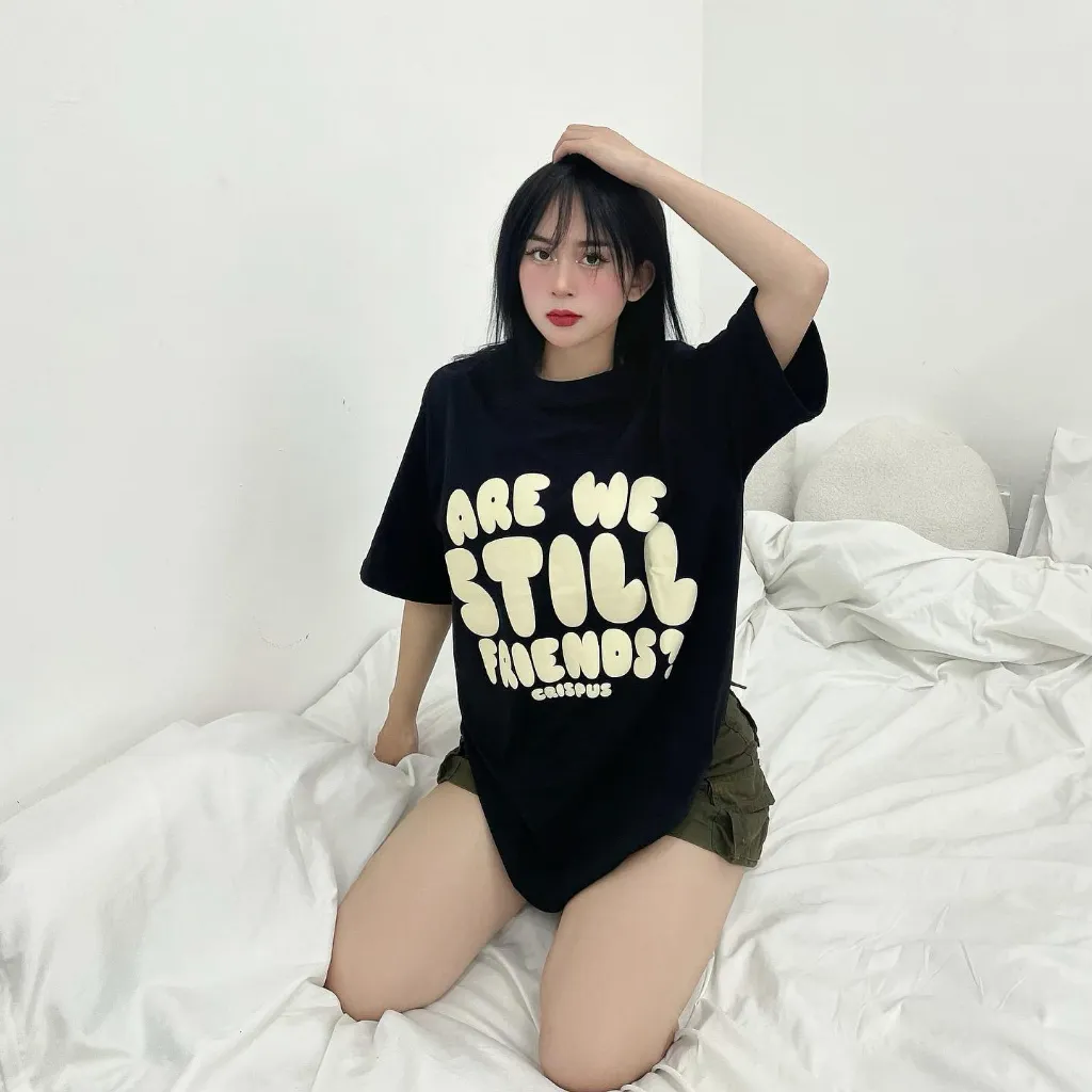 Ảnh Áo thun NELLY Cotton 260gsm Premium - Are We Still Friends Tay Lỡ Form Rộng Nam Nữ 1
